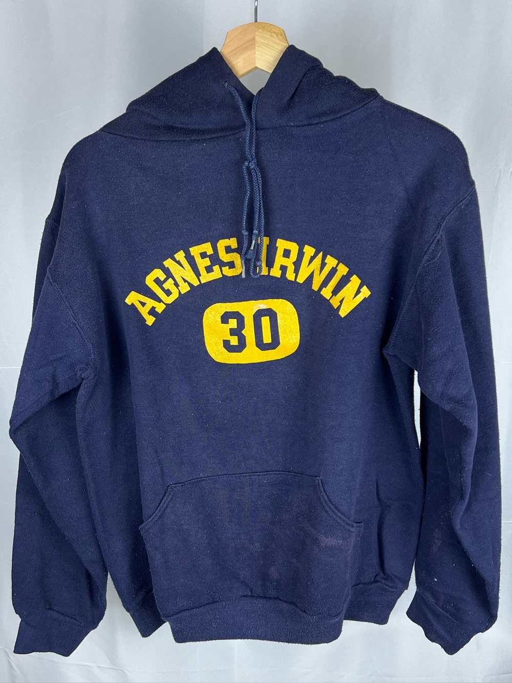 Vintage 70s Agnes Irwin School Russell Hoodie Women’s Medium Blue Pennsylvania
